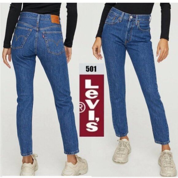 Levi’s 501 Straight Leg Jeans Size 30 Blue High Rise Button Fly Classic Denim - Picture 1 of 14